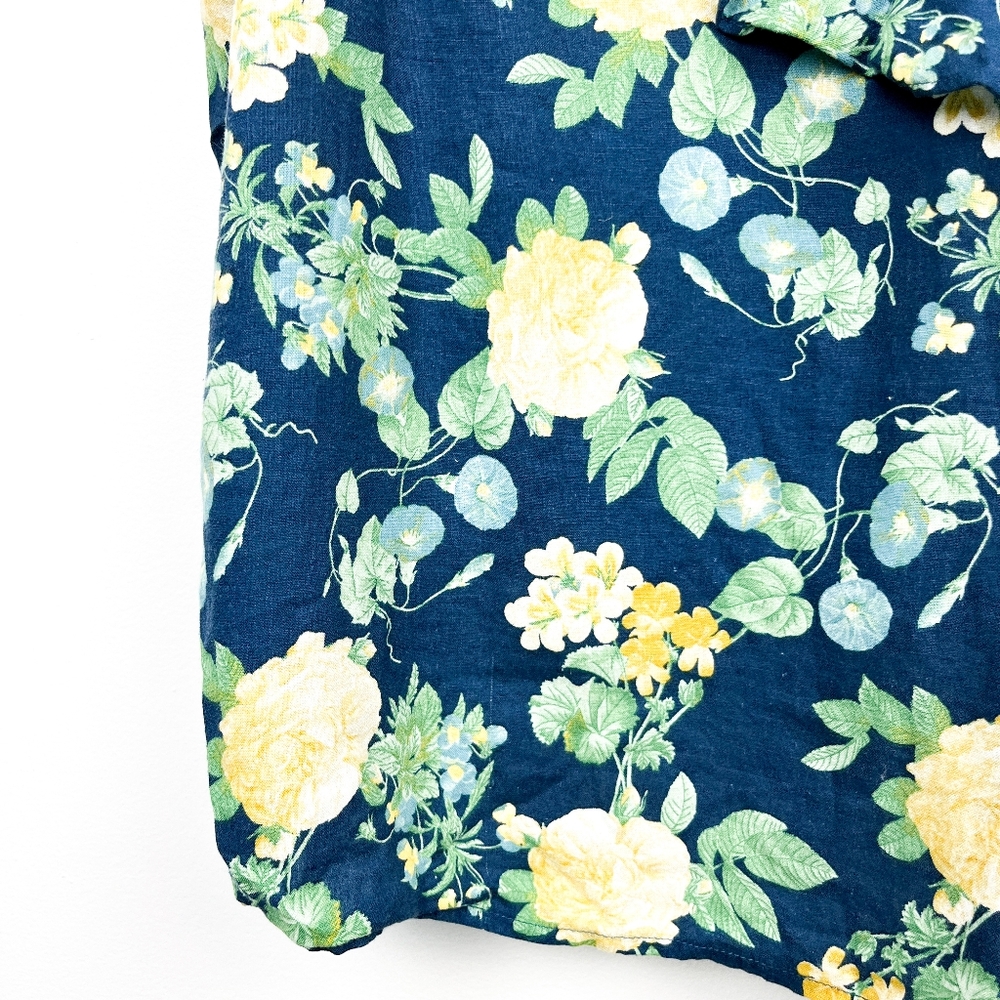 Old Navy Blue & Yellow Floral Tank Top with Ruffled Front - Picture 5 of 10